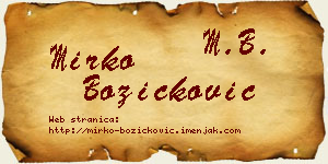 Mirko Božičković vizit kartica